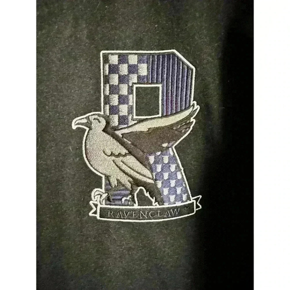 Harry Potter Ravenclaw Wool Blend Button Down Hooded Varsity Jacket Size XL - Picture 5 of 8